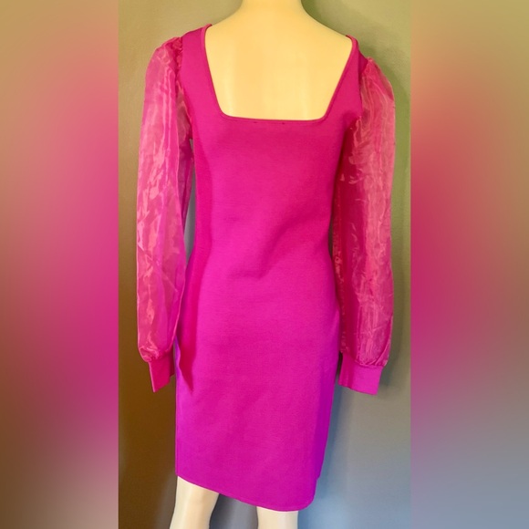 NWT House of Harlow 1960 Fuchsia Corset Compression Knit Mini Dress Size Small - Picture 4 of 8